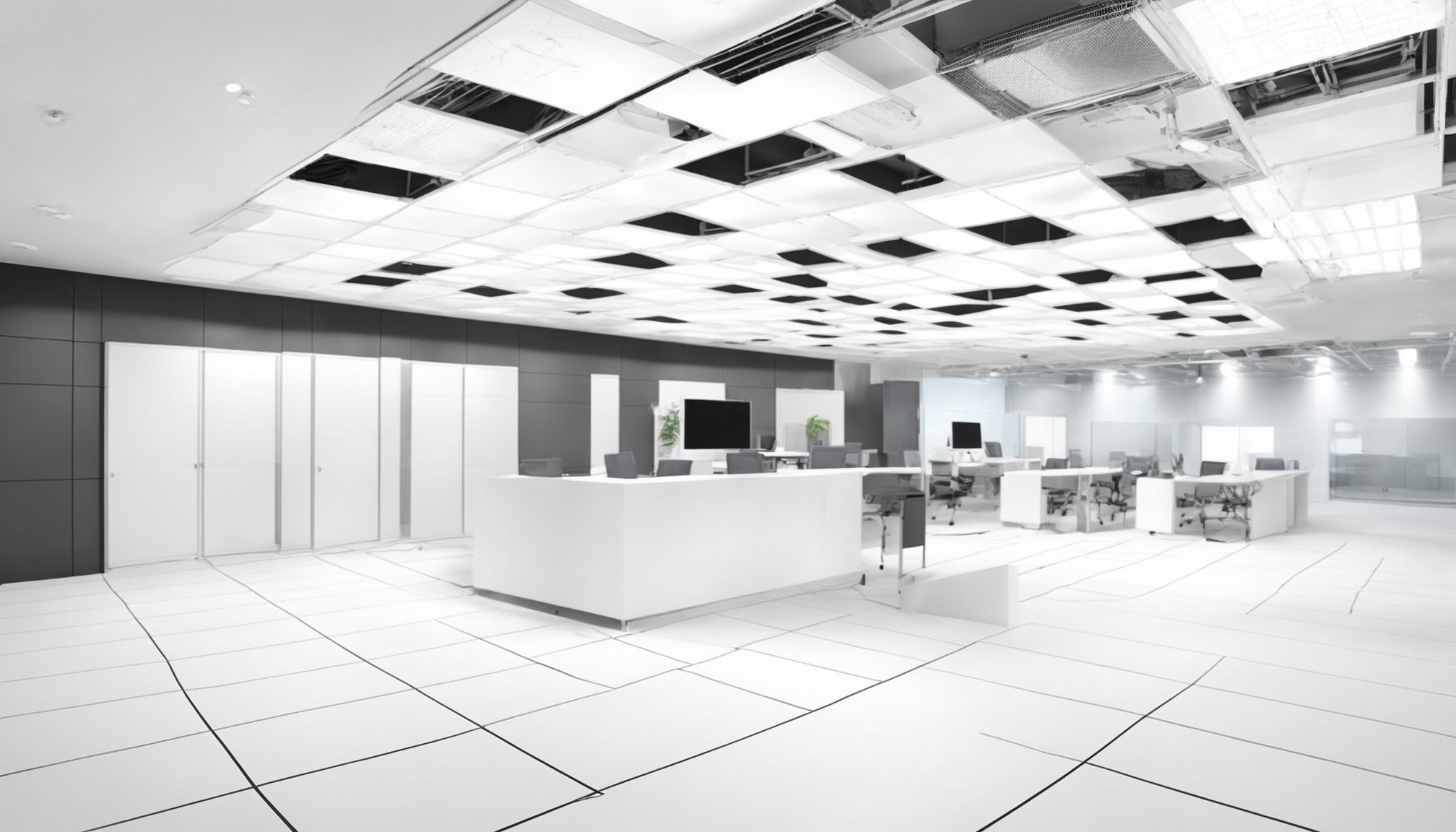 Suspended ceiling installation in a Bristol commercial space