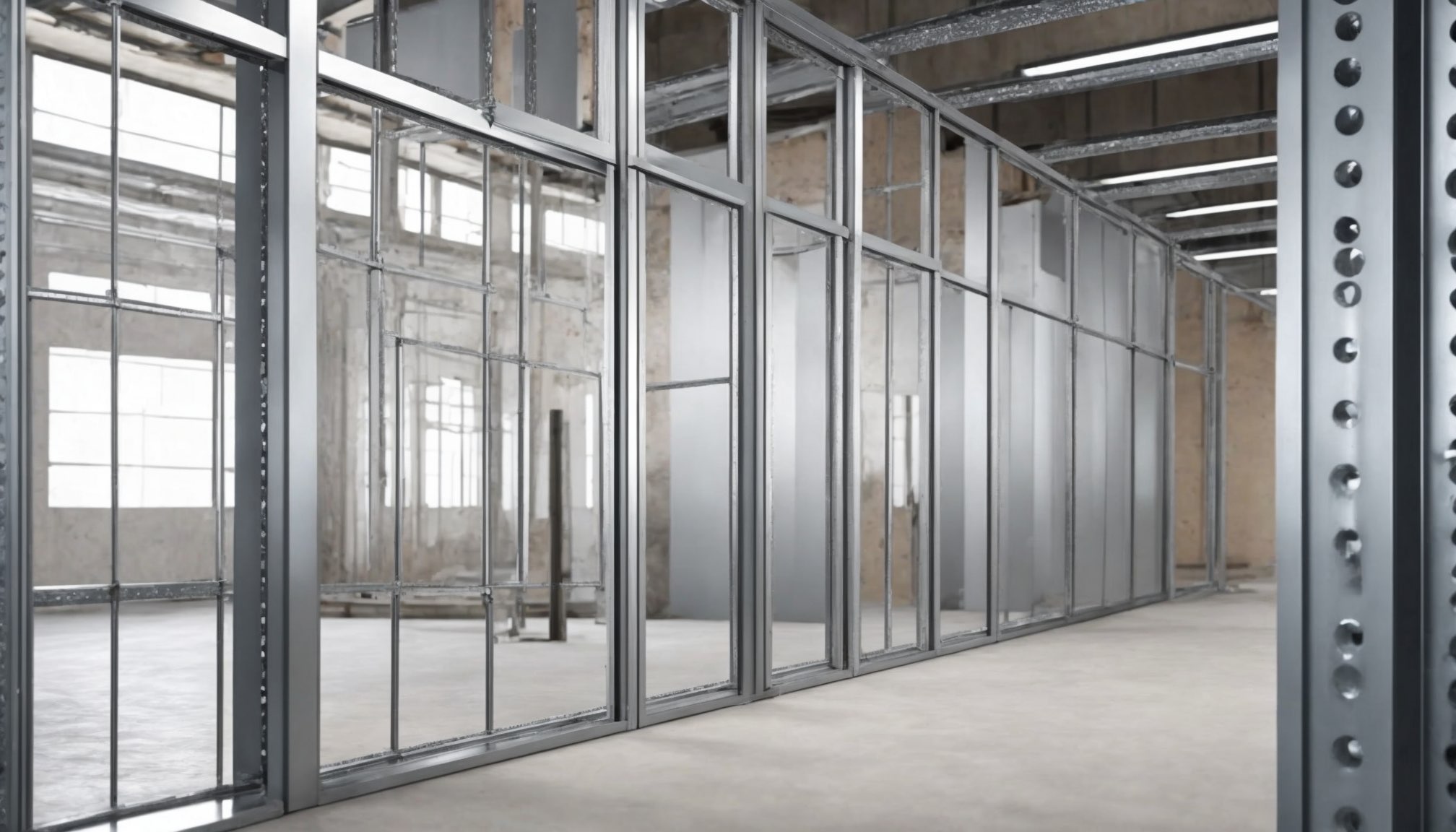 Metal stud partitioning framework in a Bristol building