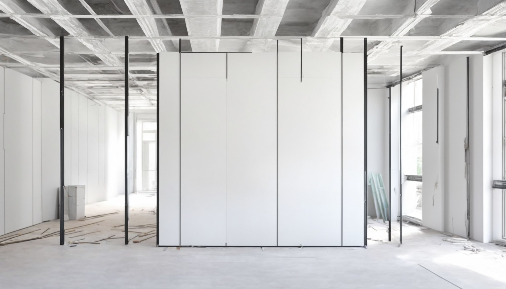 Partition wall installation in a Bristol office